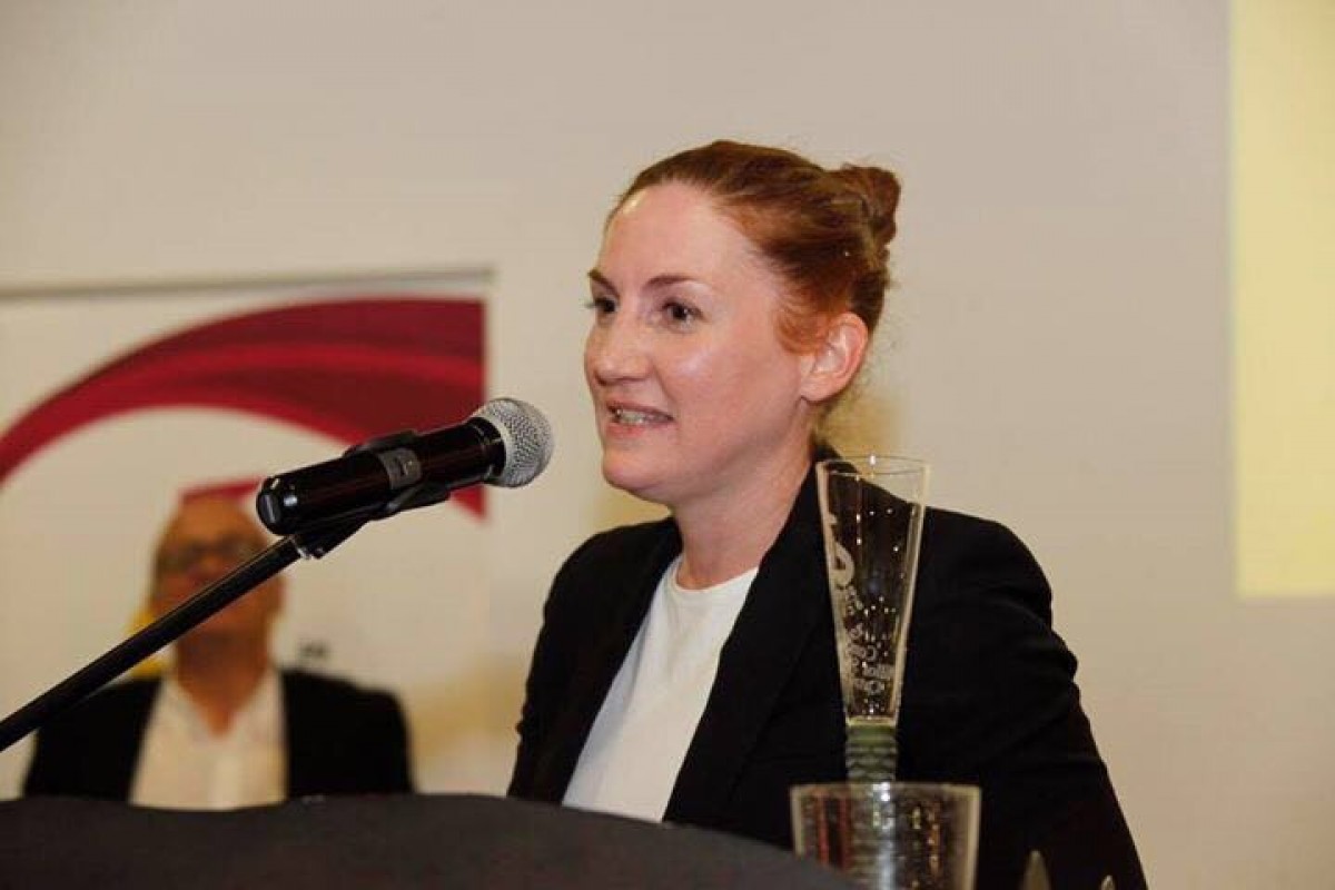 La guardonada Audrey Doré, en el seu discurs a la 'Nit del Sommelier'