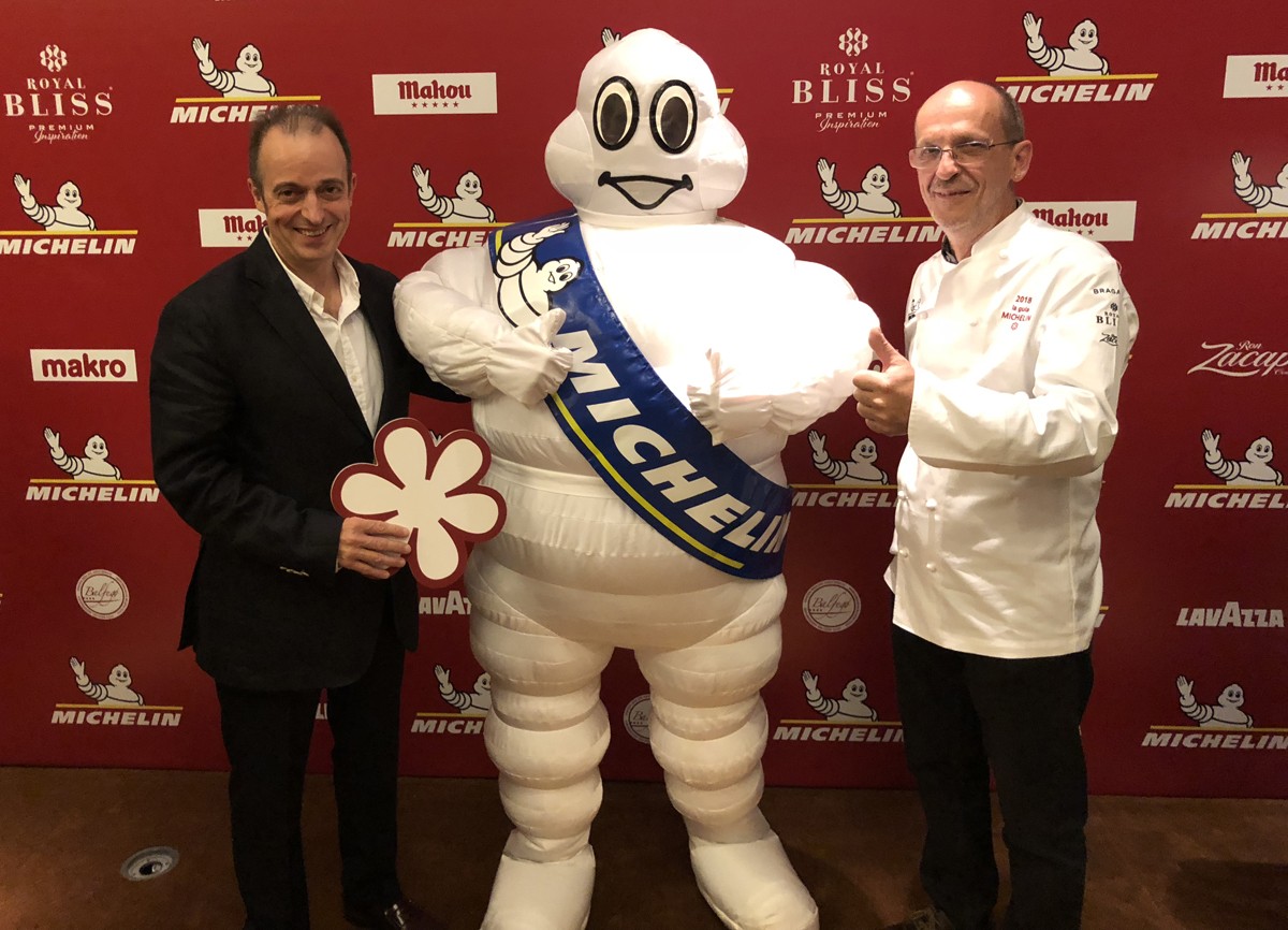 El sommelier i cap de sala Toni Gerez, amb el xef Xavier Sagristà, els artífexs del guardó