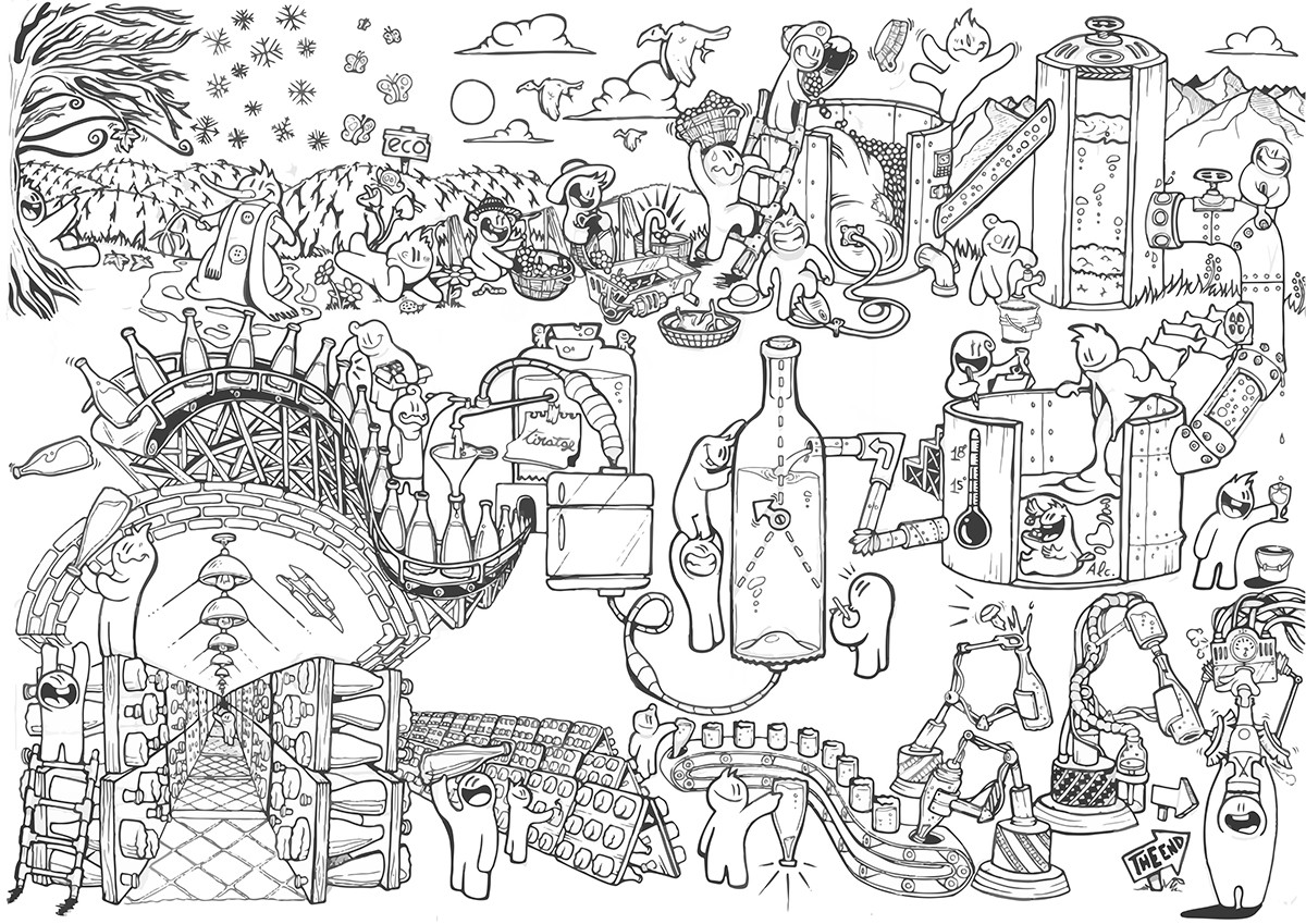 Il·lustració de Ricard Bosch per encarrèg de Vilarnau.