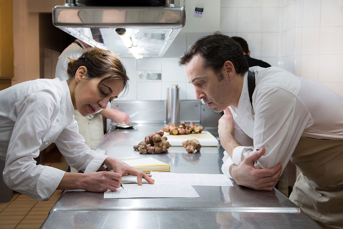 Núria Gironès amb el cap de cuina Jordi Juan