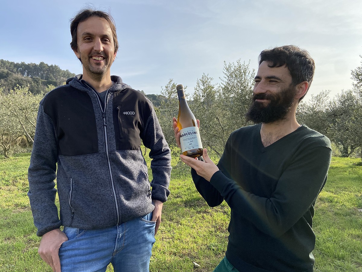 Joan Munné i Àlex Peris amb el seu xarel·lo Vinya Marcelino