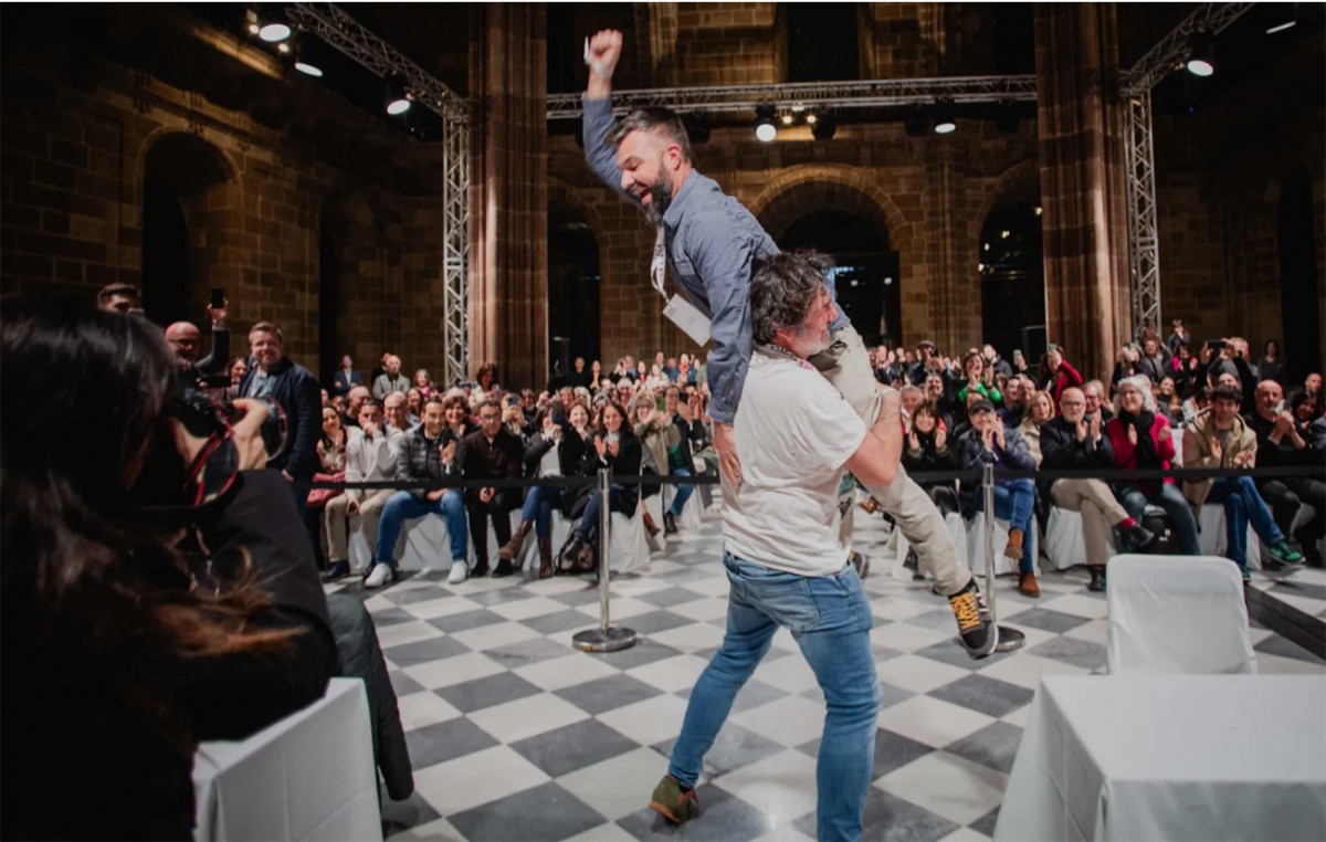 Antoni Carbó del celler La Salada, i Ramon Jané de Mas Candí, guanyadors del 1er Premi