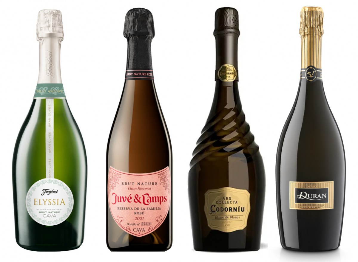 Quatre escumosos emparats a la DO Cava amb diferents característiques i preus, tots ells elaborats al Penedès