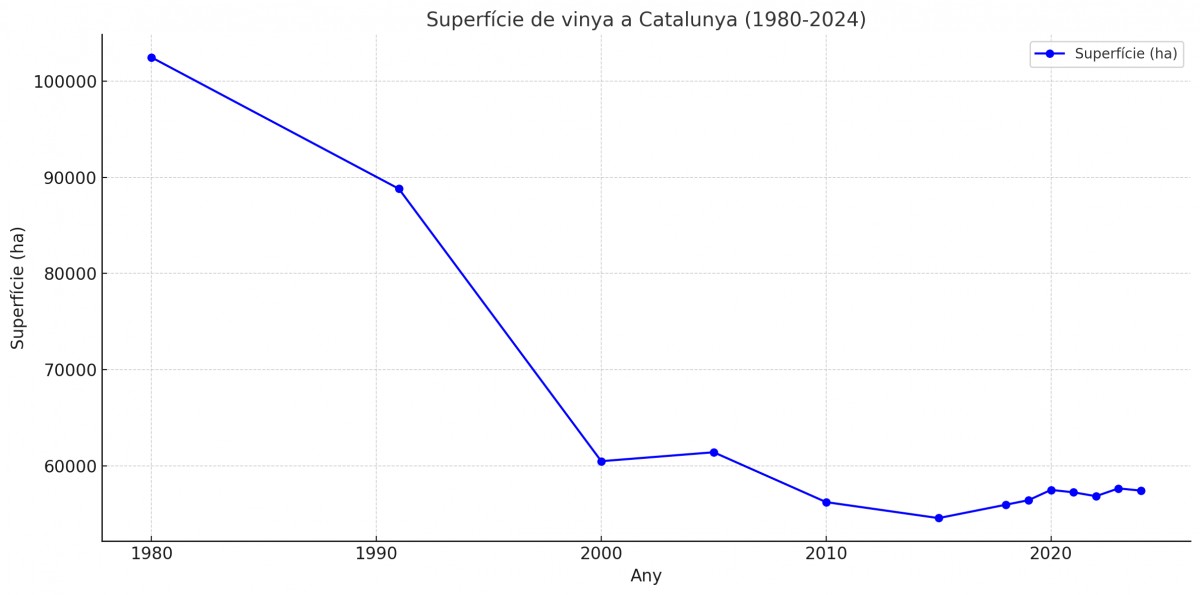 Catalunya ha estabilitzat la pèrdua de vinya des del 2018
